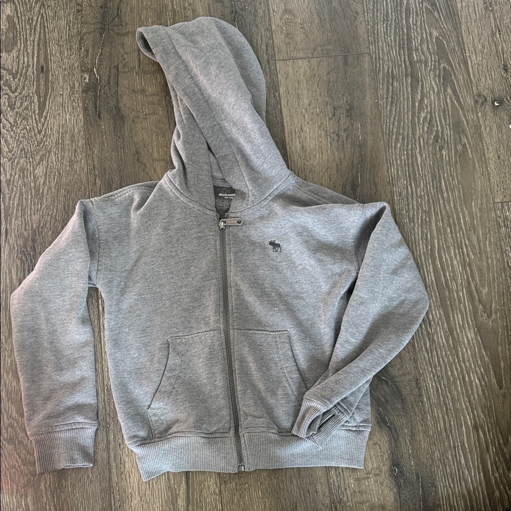 Abercrombie Kids Heather Gray Zip-Up Hoodie